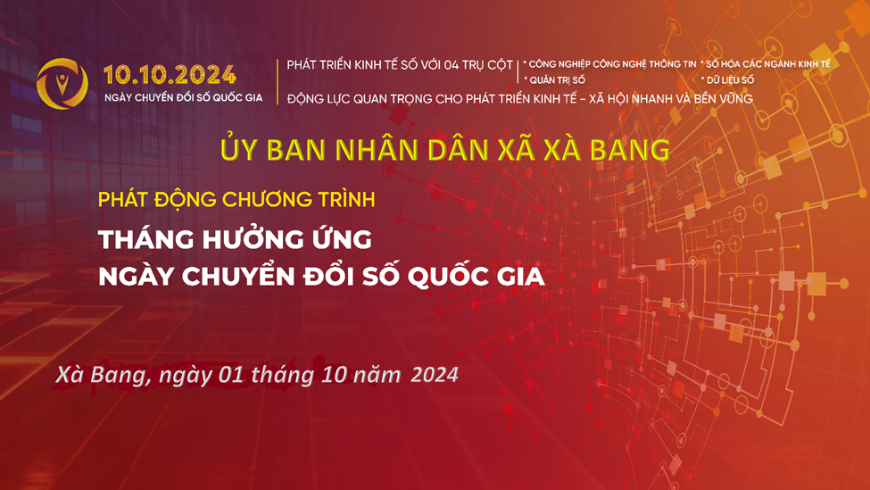 UBND xã Xà Bang ra quân hưởng ứng ngày Chuyển đổi số Quốc gia năm 2024.