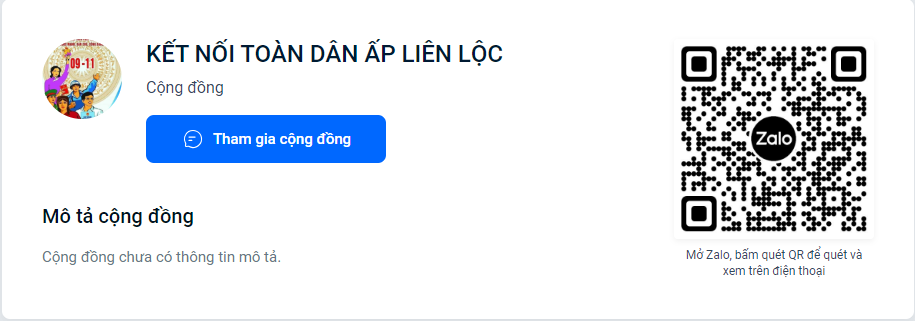 Nhóm Zalo Kết nối toàn dân ấp Liên Lộc