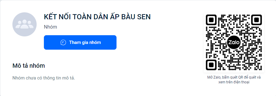 Nhóm Zalo Kết nối toàn dân ấp Bàu Sen