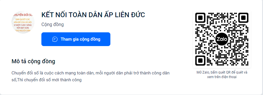 Nhóm Zalo Kết nối toàn dân ấp Liên Đức